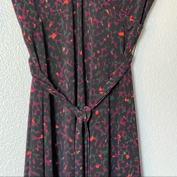 Leotta Perfect Faux Wrap Purple Gray Pink Cheetah Print Dress Size Medium - Picture 4 of 10